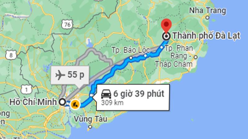 Khoảng Cách từ TP.HCM đến Đà Lạt